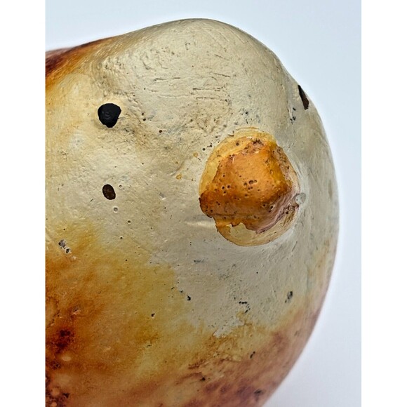 Folk Art Clay Art Pottery Bird Figure w/ Wrought Iron Tail Handcrafted Mexico - Picture 7 of 14